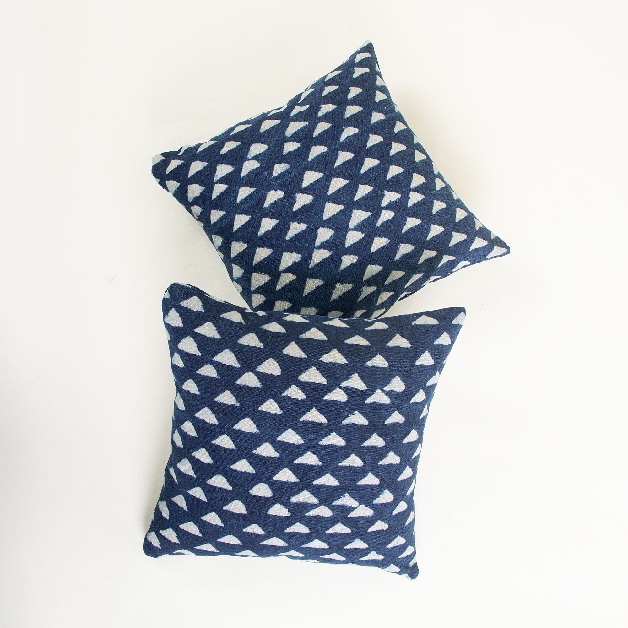 Indigo Hand Block Print Canvas Cushion Cover
